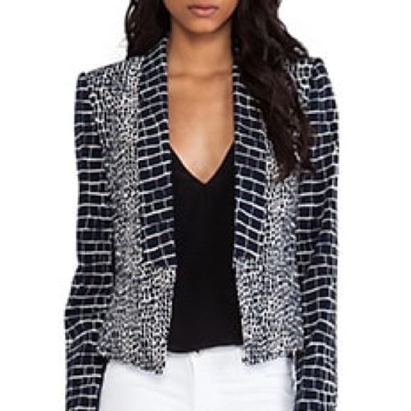 BCBGMAXAZRIA Leeam Blazer in White Combo - Size Small - Picture 6 of 15